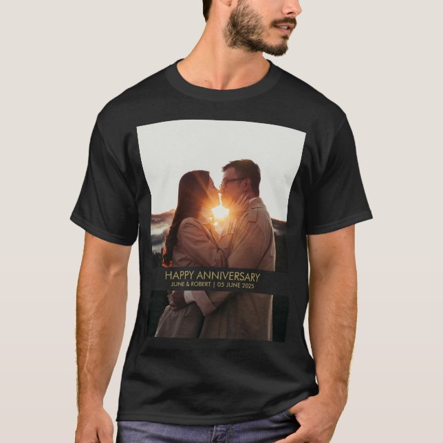 Camiseta Amo por la foto del aniversario moderno (Anverso)