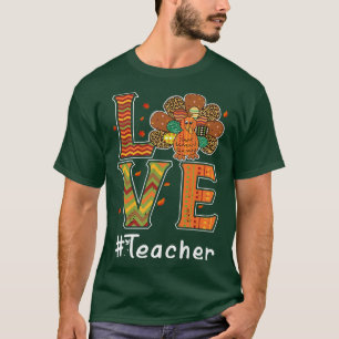 Camiseta Amo profesor de Acción de Gracias Leopard Turquía