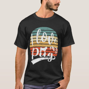 Camiseta Amo Pug Perro Retro Amante