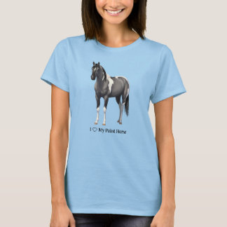 Camiseta Amo (Quiero) a mi caballo Grulla Pinto Paint