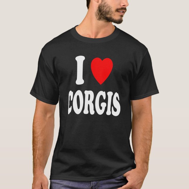 Camiseta Amo (Quiero) Cachorros Perros Corgis (Anverso)