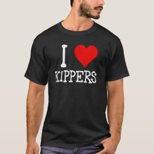 Camiseta Amo (quiero) kippers amante del arenque ahumado f