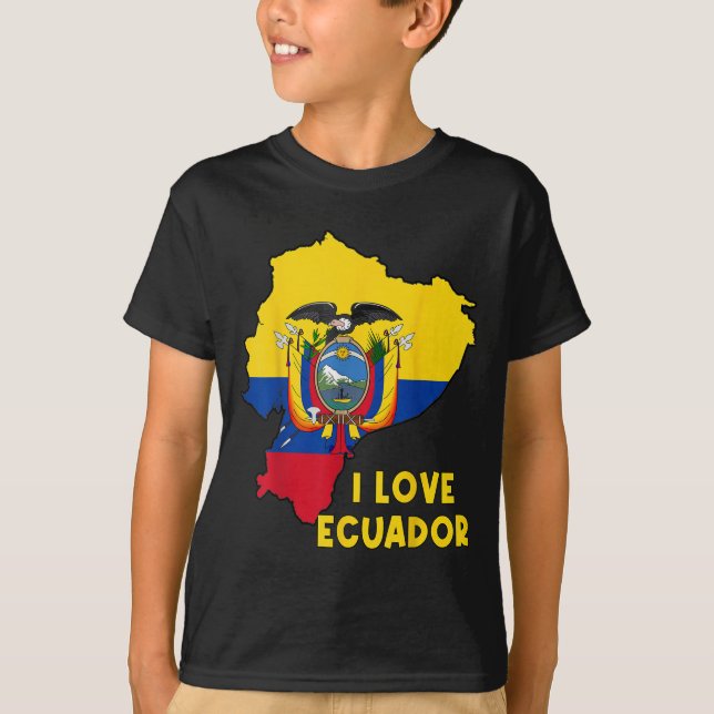 Camiseta Amo Quito Hola Ecuador Mapa Bandera Orgullosa Ecua (Anverso)