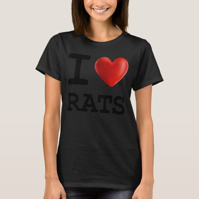 Camiseta Amo RATAS Corazón de Mascota animal (Anverso)