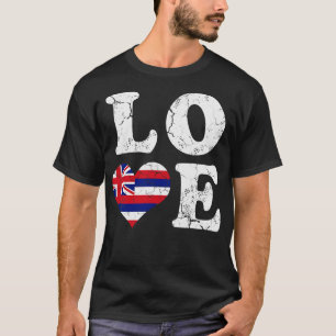 Camiseta Amo regalo de la bandera hawaiana de Hawái