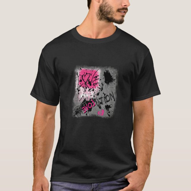 Camiseta Amo Revolución Punk Rosa Skater Grunge (Anverso)