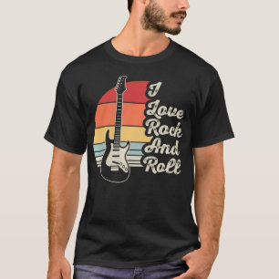 Camiseta Amo Rock And Roll Guitarra Retro Vintage