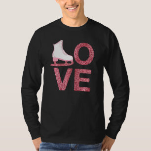 Camiseta Amo rosa Figura Patinaje Vestido Hielo Patinar Zap