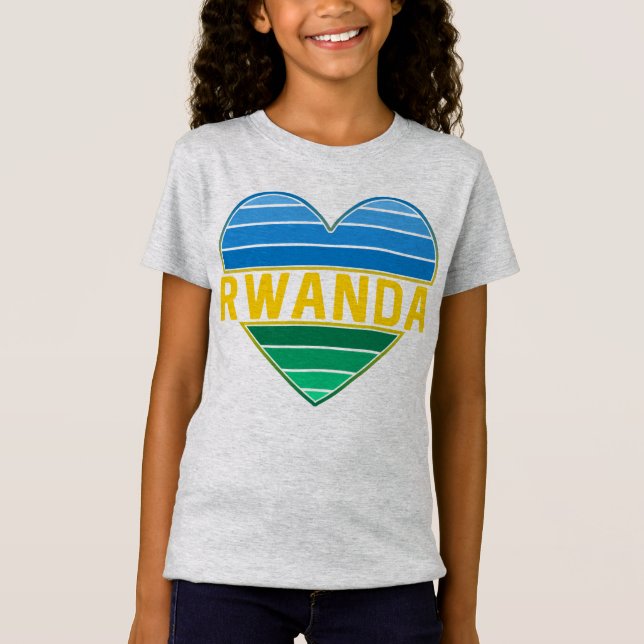 Camiseta Amo Ruanda, el corazón ruandés ruandés (Anverso)