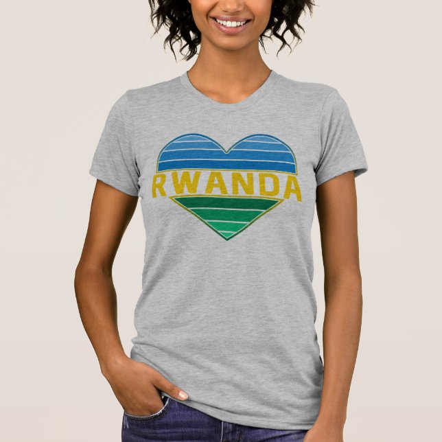 Camiseta Amo Ruanda, el corazón ruandés ruandés (Anverso)