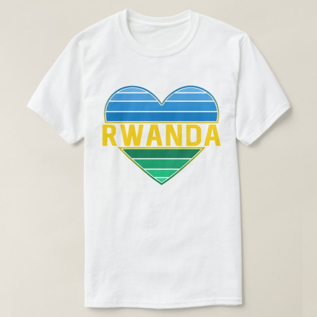 Camiseta Amo Ruanda, el corazón ruandés ruandés (Diseño del anverso)