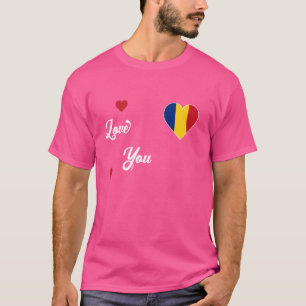 Camiseta Amo Rumania Con Bandera Rumana En un Corazón