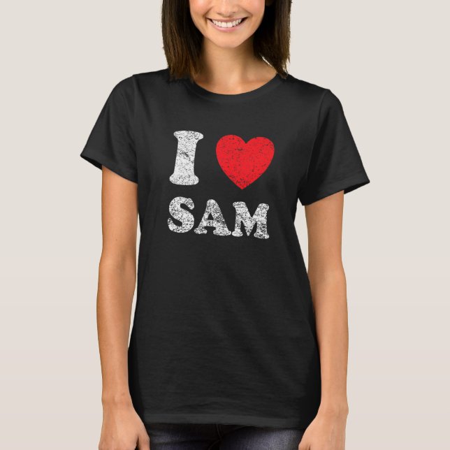 Camiseta Amo Sam el estilo de Grunge Worn Out angustiado (Anverso)