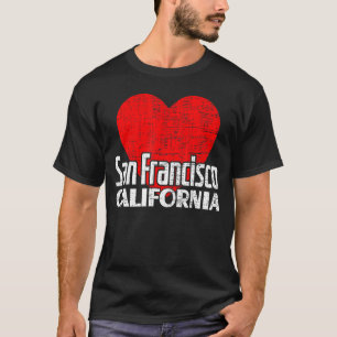Camiseta Amo San Francisco California Retro Big Heart SF