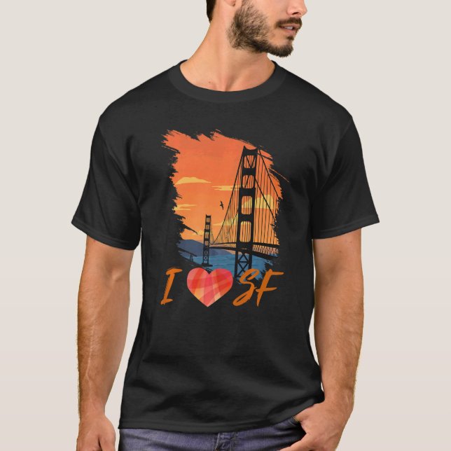 Camiseta Amo San Francisco, el Califo del puente Golden Gat (Anverso)