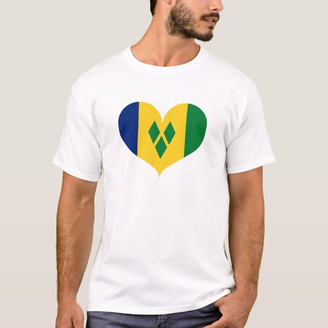 Camiseta Amo San Vicente y la bandera de las Granadinas (Anverso)