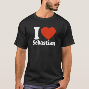 Camiseta Amo Sebastian I Heart Sebastian Red Heart Valen