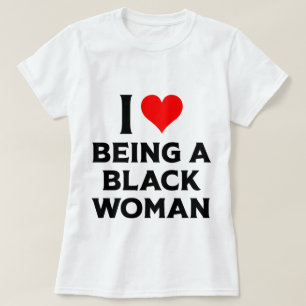 Camiseta Amo ser mujer negra corazón rojo