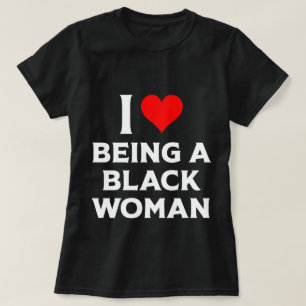 Camiseta Amo ser mujer negra corazón rojo
