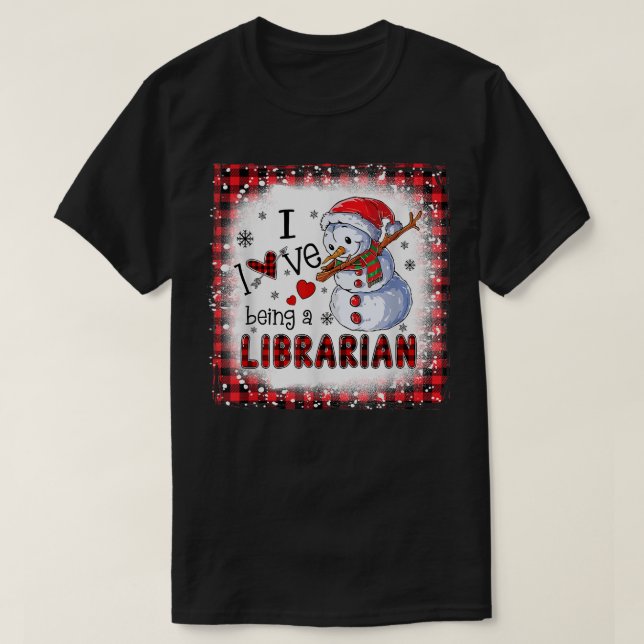 Camiseta Amo Ser Navidades Graciosos De Bibliotecas.  (Diseño del anverso)