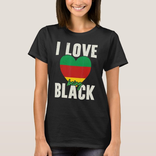 Camiseta Amo Ser Orgullo Negro Melanin Afroamericano (Anverso)