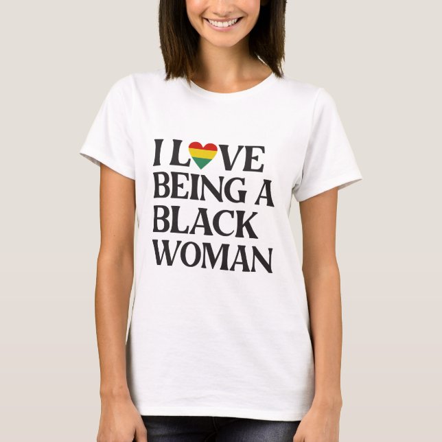 Camiseta Amo Ser Una Mujer Negra - Mes De Historia Negra (Anverso)
