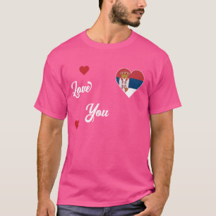 Camiseta Amo Serbia con la bandera serbia en un corazón