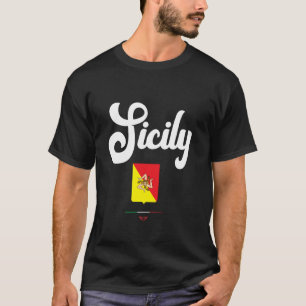 Camiseta Amo Sicilia, Sicilia Italia Ilustración Gráfica D