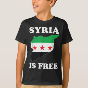 Camiseta Amo Siria Mapa libre sirio Nueva bandera siria