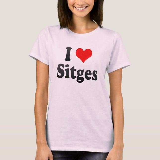 Camiseta Amo Sitges, España. Yo Encanta Sitges, España (Anverso)