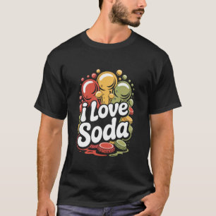Camiseta Amo Soda Burbujas Coloridas Diversión