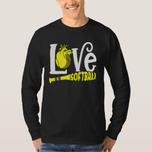 Camiseta Amo Softball Heartball Ball Game Coach