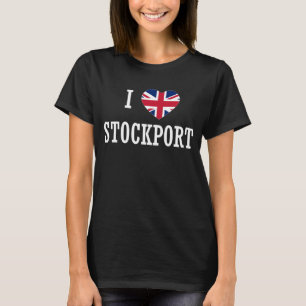 Camiseta Amo Stockport Inglaterra Unión Bandera Bandera Cor