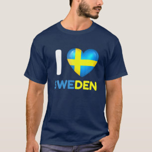 Camiseta Amo Suecia Corazón Suecia Viajes familiares