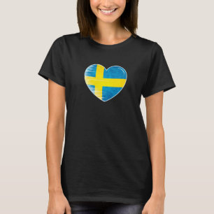 Camiseta Amo Suecia Mi hogar Mi país Corazón Suecia