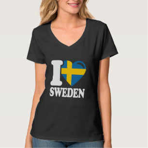Camiseta Amo Suecia País De Origen Bandera Sueca Suecia