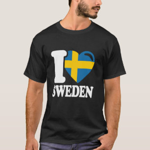 Camiseta Amo Suecia País Hogar Bandera Sueca Suecia