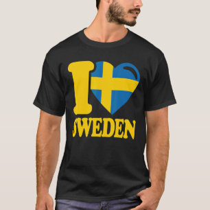 Camiseta Amo Suecia Patria Bandera Sueca Suecia