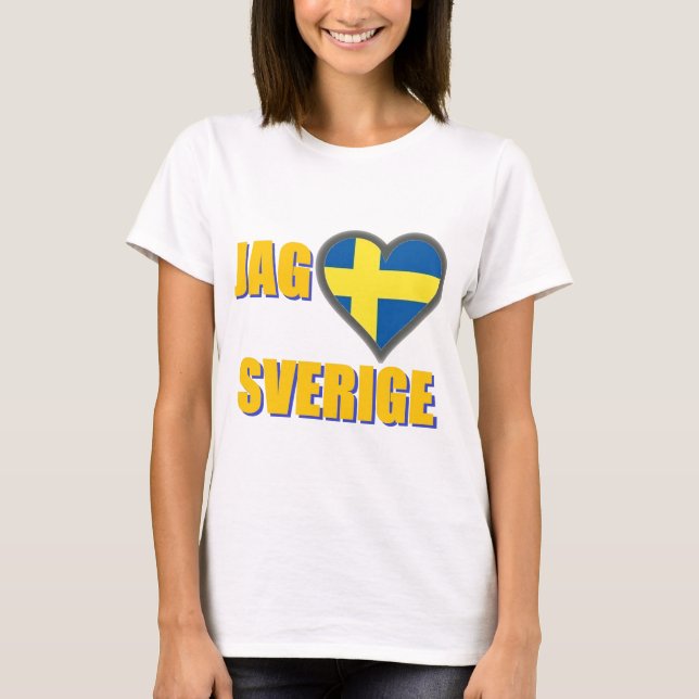 Camiseta Amo Suecia (punta Älskar Sverige) (Anverso)