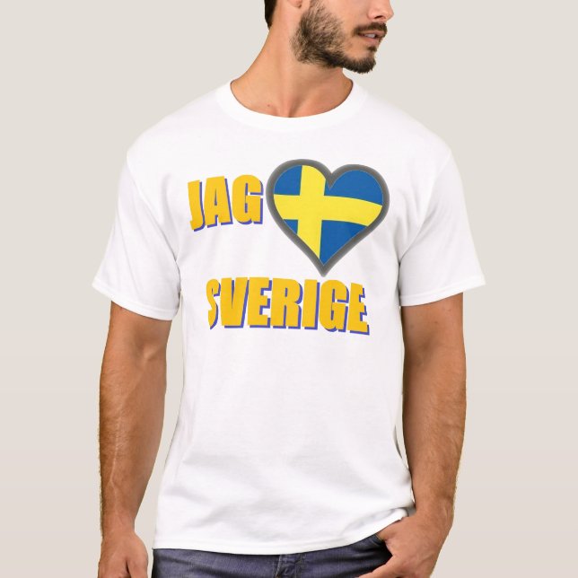 Camiseta Amo Suecia (punta Älskar Sverige) (Anverso)