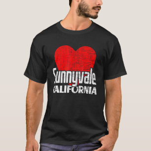 Camiseta Amo Sunnyvale California Retro Big Heart Vacati