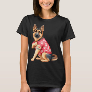 Camiseta Amo Tatuaje De Mamá Perro Pastor Alemán Divertido