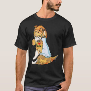 Camiseta Amo tatuaje de mamá Shetland Sheepdog mamá perro