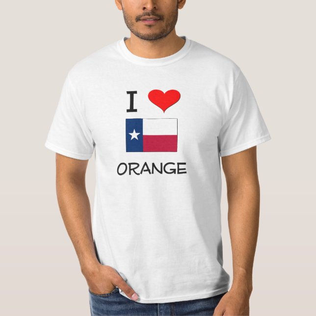Camiseta Amo Tejas anaranjado (Anverso)