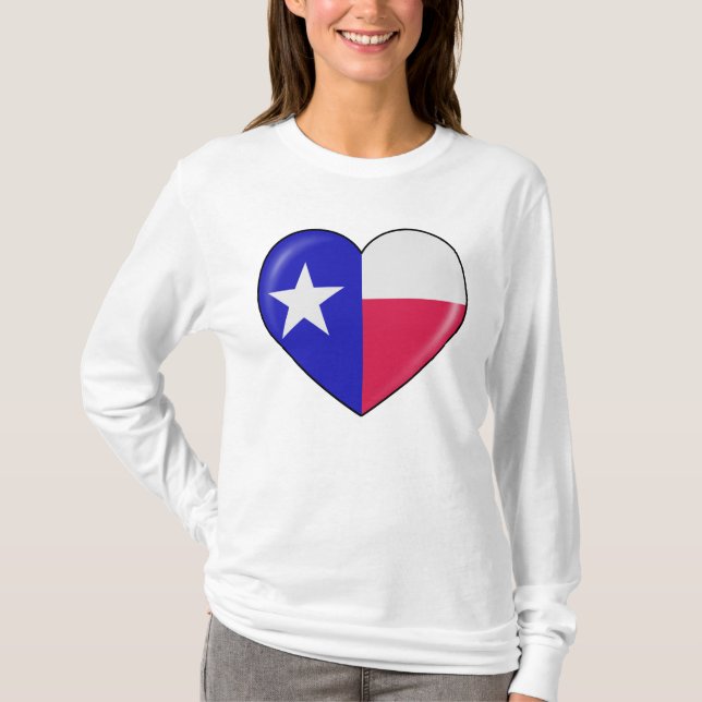 Camiseta Amo Tejas - corazón del Texan patriótico (Anverso)