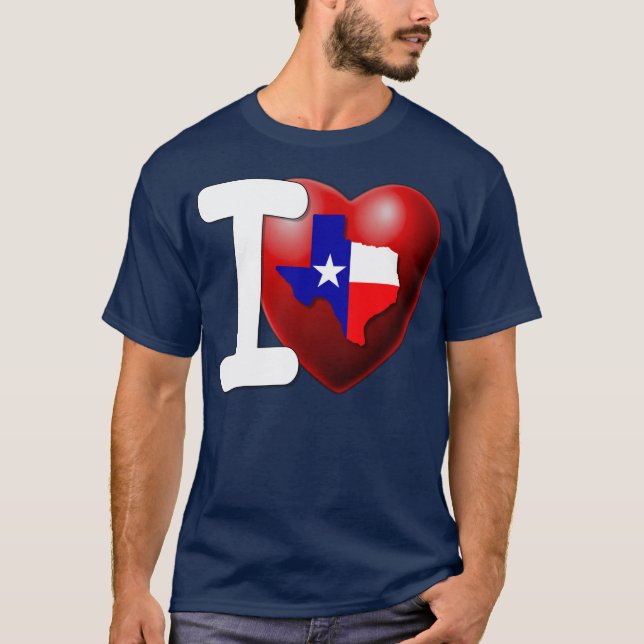 Camiseta Amo Tejas - el estado solitario de la estrella (Anverso)