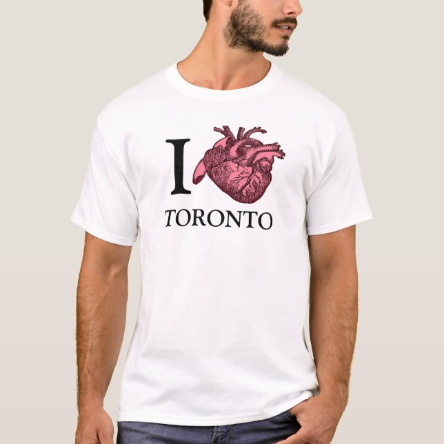 Camiseta Amo Toronto anatómicamente correcto tee cardíaco (Anverso)