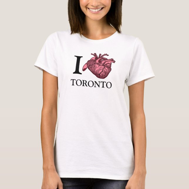 Camiseta Amo Toronto anatómicamente correcto tee cardíaco (Anverso)