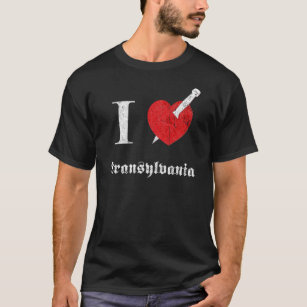Camiseta Amo Transilvania (la fuente erosionada blanco)