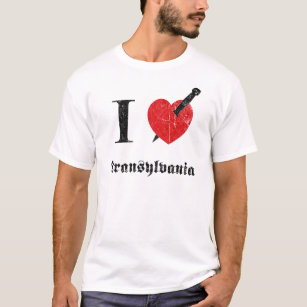 Camiseta Amo Transilvania (la fuente erosionada negro)